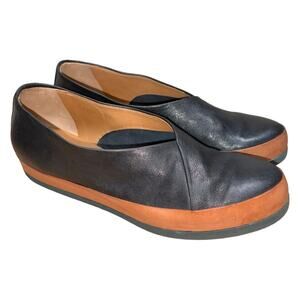 COCLICO Glace Flat Black Leather Loafers Size: EU 39.5 US 8.5-9
